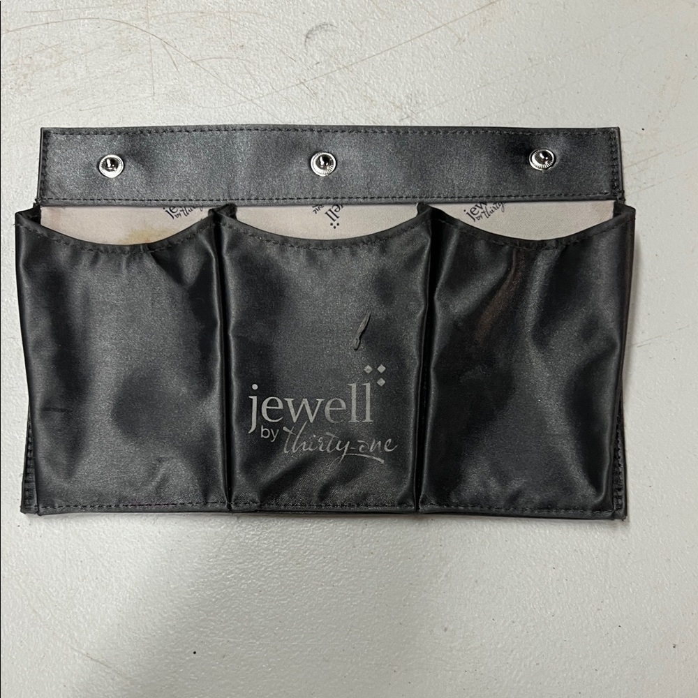 Thirty-One Jewell Black Triple Compartment Mini Bag